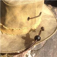 Woven leather strap for hat